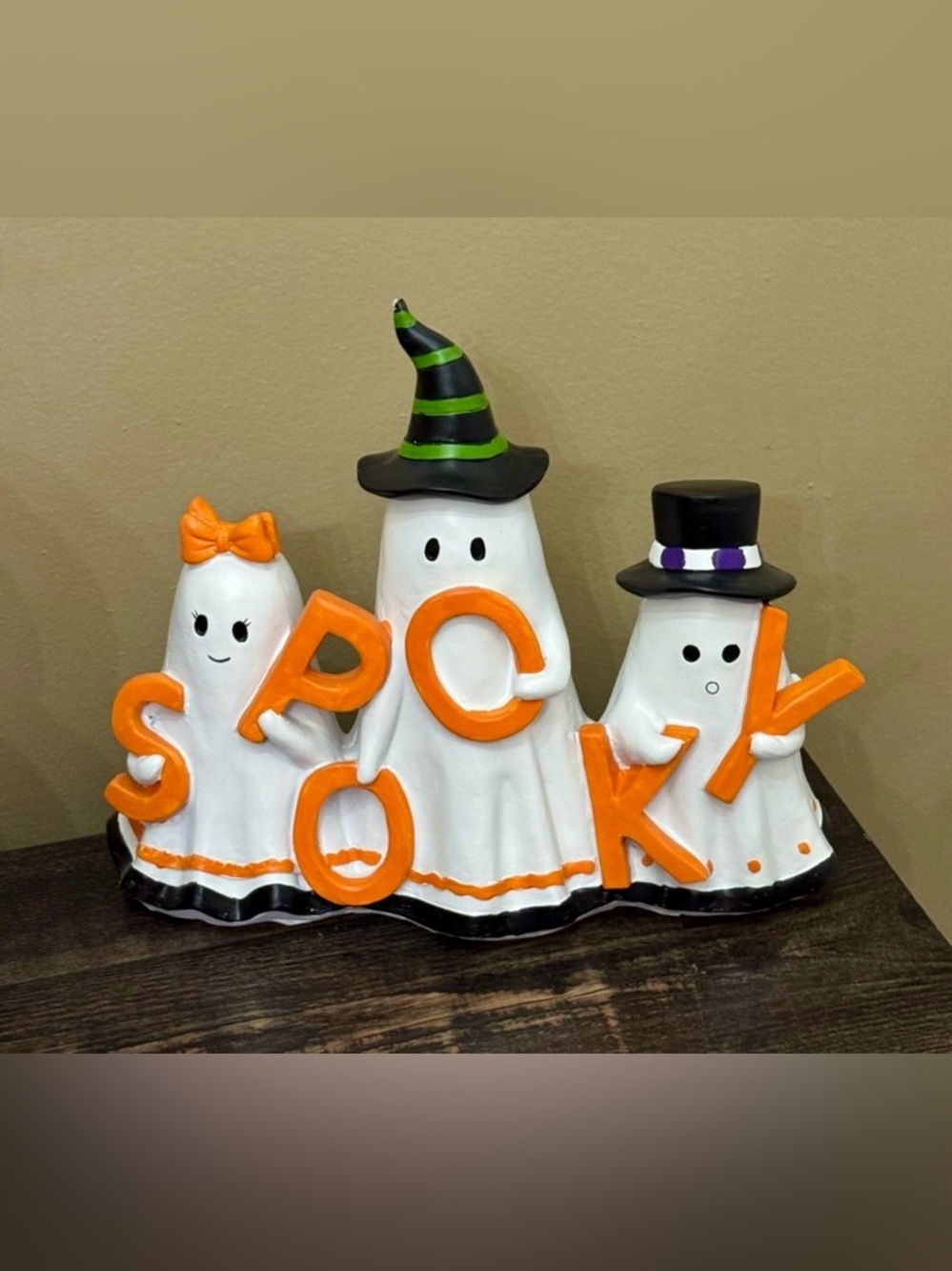 Halloween Ghost Sign with Orange Letters